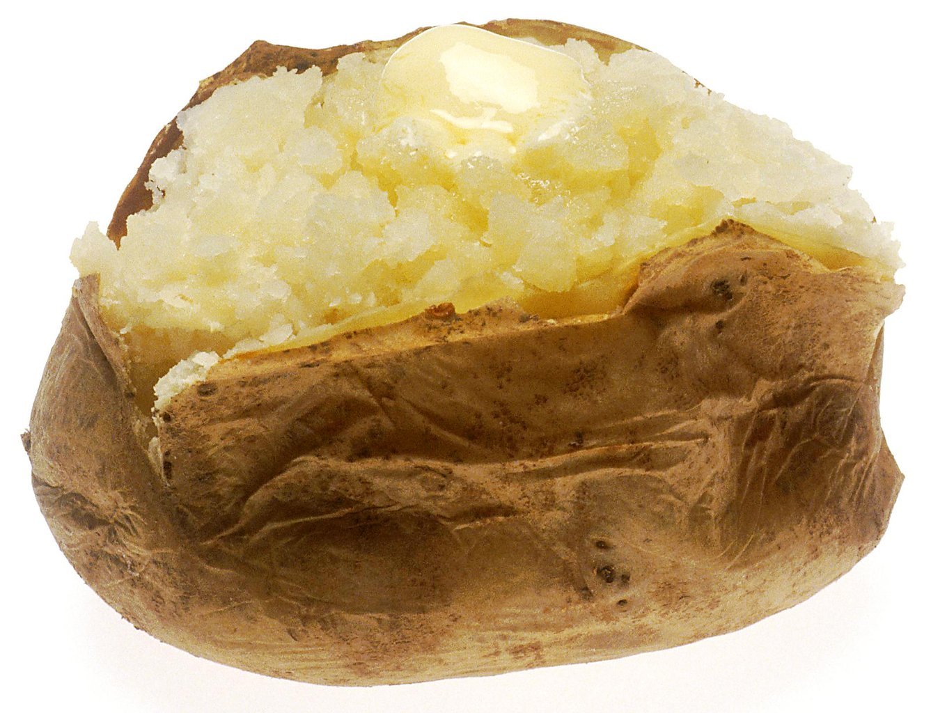 a baked potato with butter