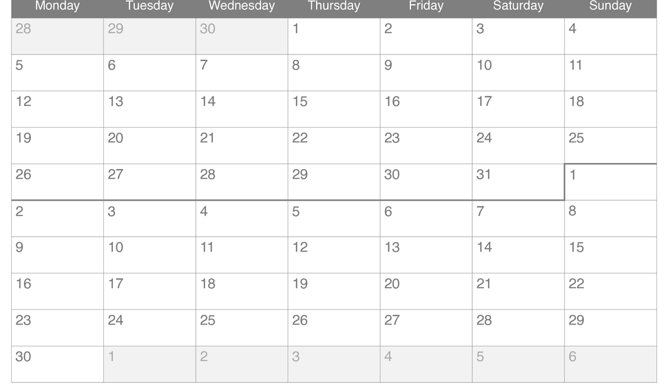2026 October November Calendar
