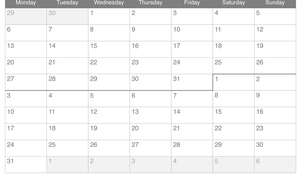 2027 December January Calendar