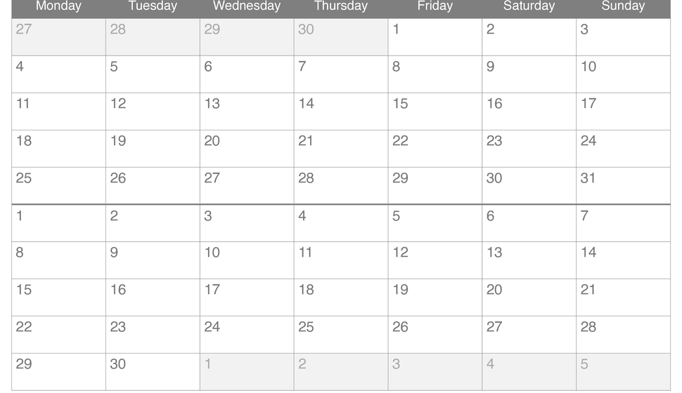 2027 October November Calendar
