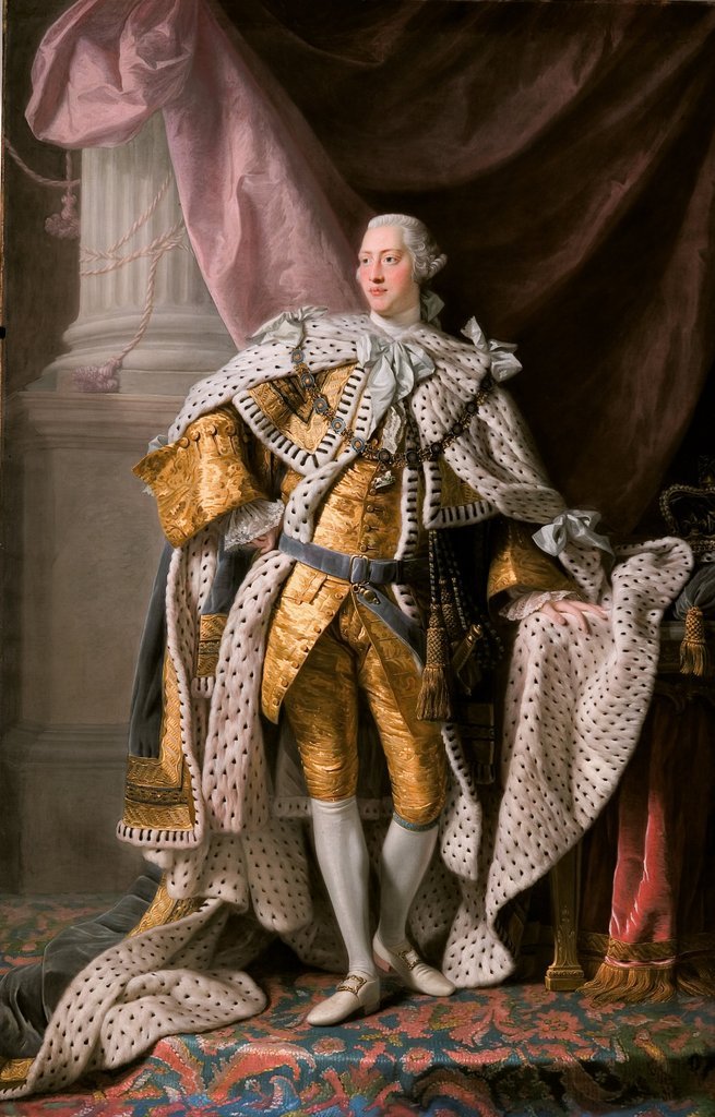 King George III (1738-1820) in coronation robes. Oil on canvas by Allan Ramsay.