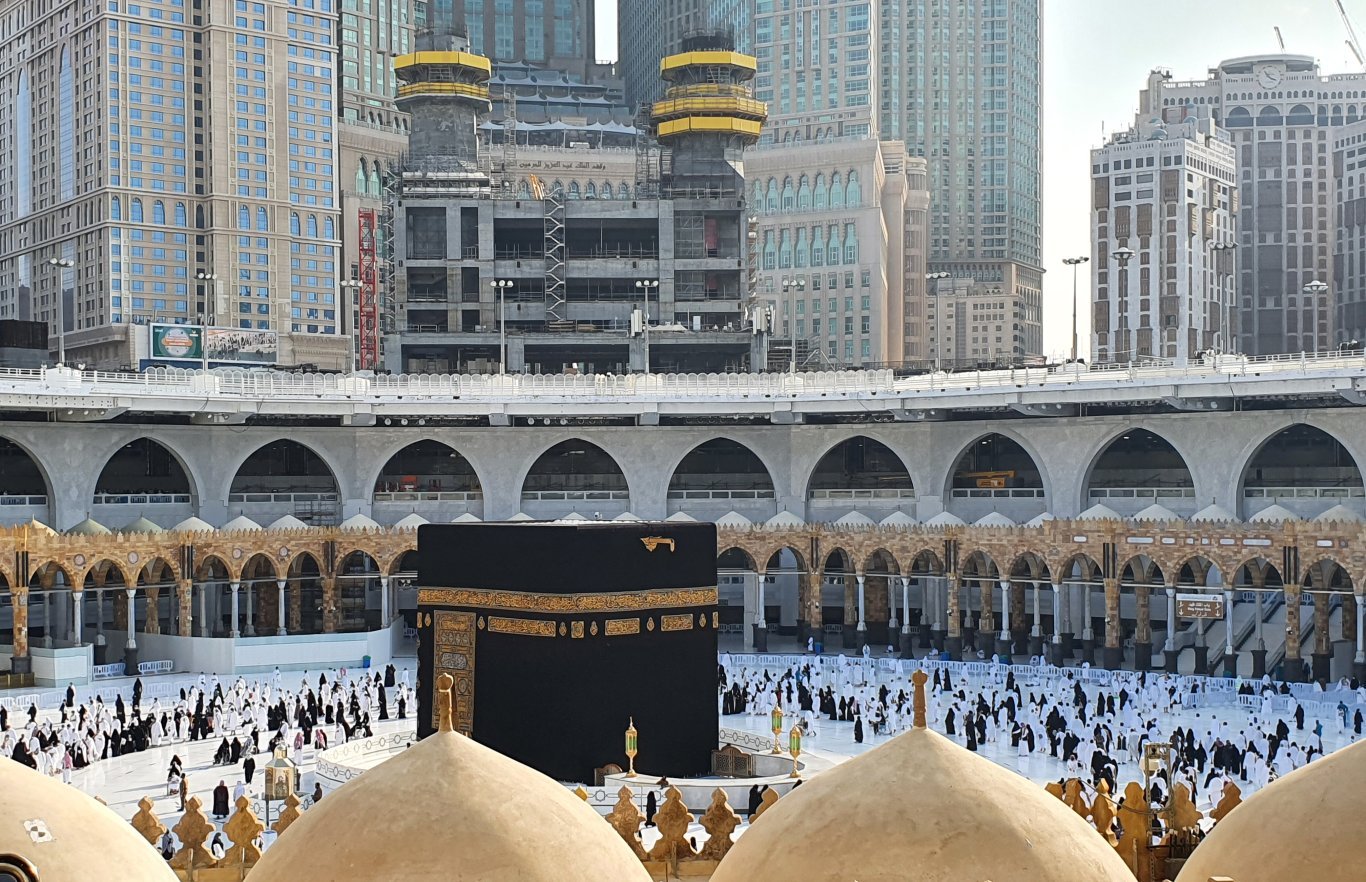 Courtyard of the Great Mosque of Mecca, Saudi Arabia, in 2020